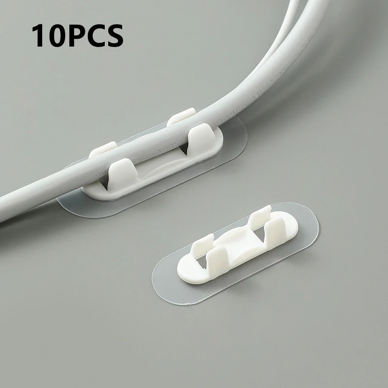 Self Stick Wire Cable Cord Clips Clamp 10PCS Table Wall Tidy Organizer Holder Wall Fixer Fastener Holder Telephone Line Winder cable organizer,cable clip