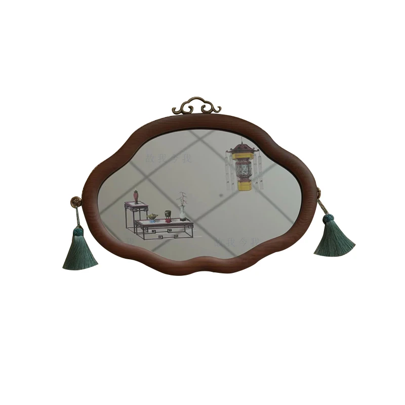 Ruyi mirror Chinese wall-mounted multi-functional dressing mirror living room bathroom special-shaped hanging retro 8