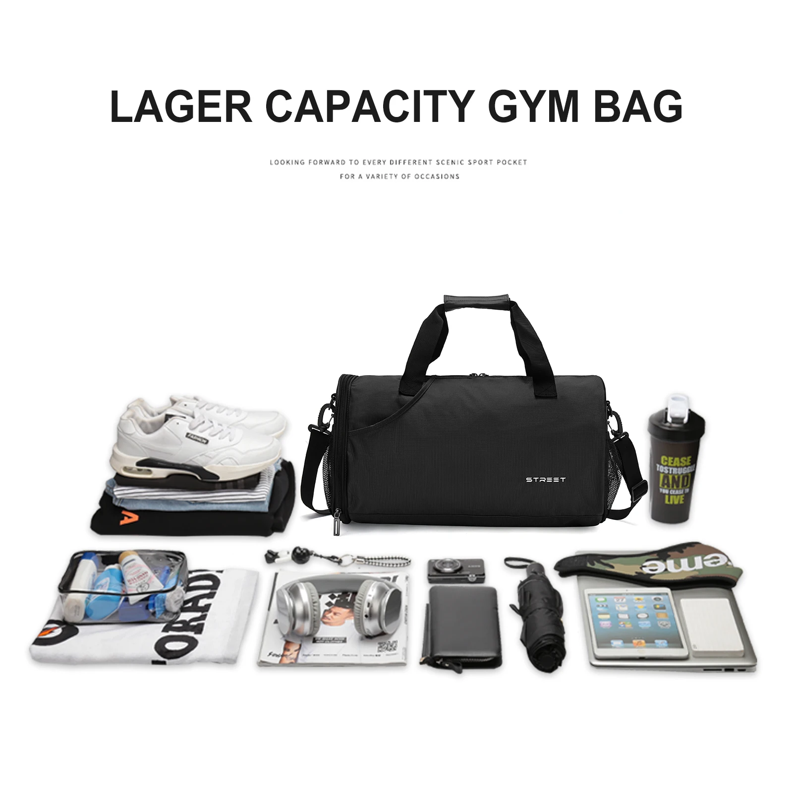 Likros Sports Gym Bag for Men Women Workout Bags Mens Gym Bag with Shoes/Basketball Compartment Lightweight Travel Duffel Bag 5