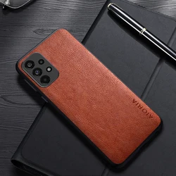 Luxury Leather Business Case in Elegant Design for Galaxy A23 (Brown)