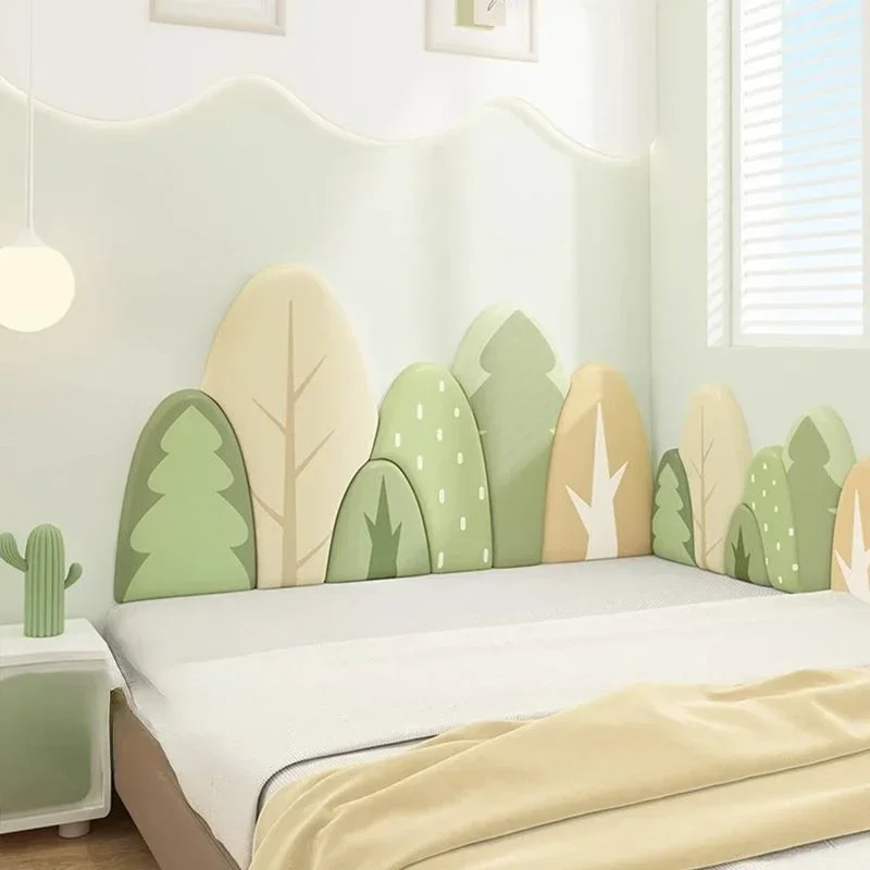 Forest Bed Head Board Headboard Anti-collision Wall Panels Childern Room Decor 3d Wall Stickers Cabecero Cama Tete De Lit