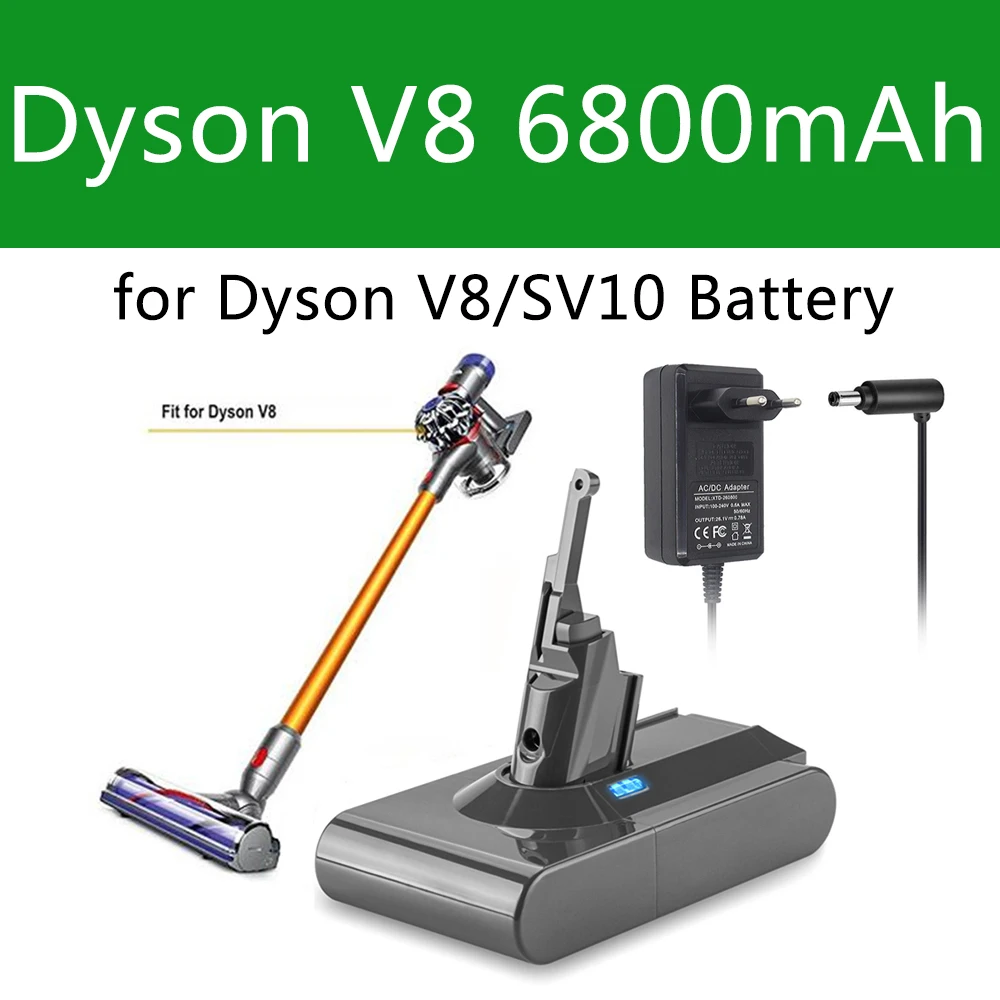 Batteria Dyson Sv10 21.6V Per Batteria Ricaricabile Dyson V8 Per Dyson V8 Absolute Fluffy/Animal Li-Ion Aspirapolvere Caricabatterie