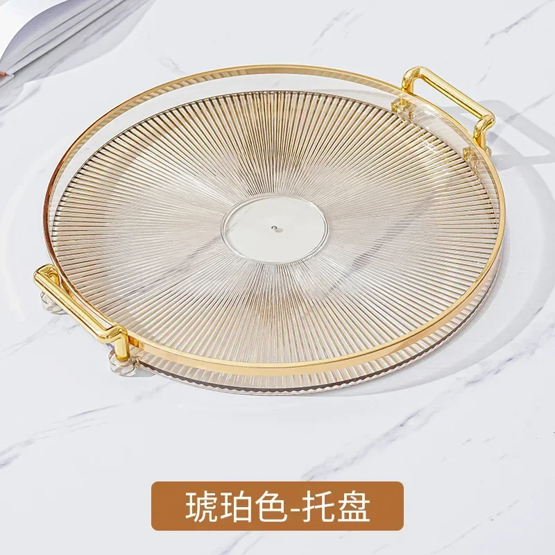 Round Storage Tray Home Living Room Coffee Table Tea Cup Storage Plate Acrylic Tray Aromatherapy Organizer Tray Home Decor 6