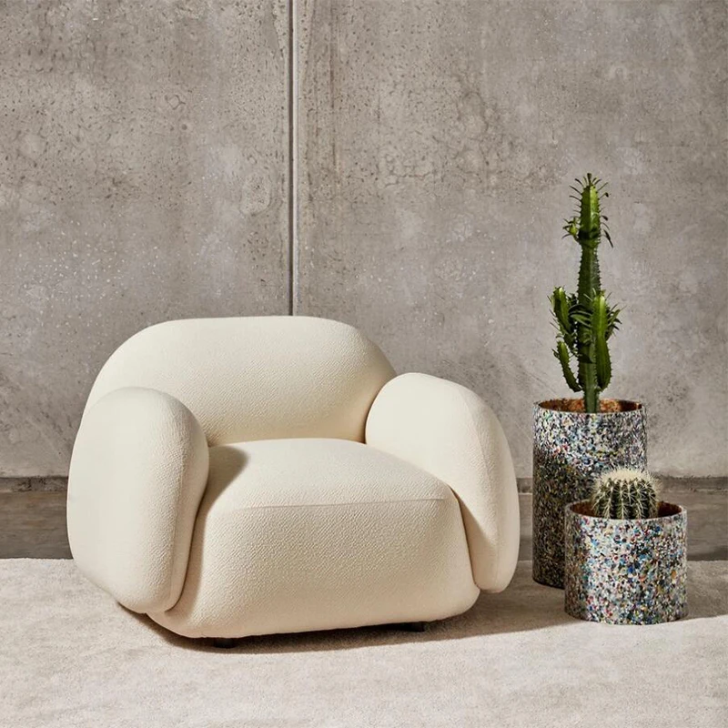 

Luxury Leisure Sofa Tofu Block Pebble Combination Lazy Small Apartment Living Room Bedroom Furniture
