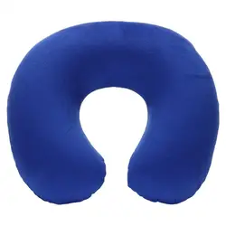 Inflatable U - Shaped Travel Pillow - Comfortable Neck Support for Travel and Office (Blue)
