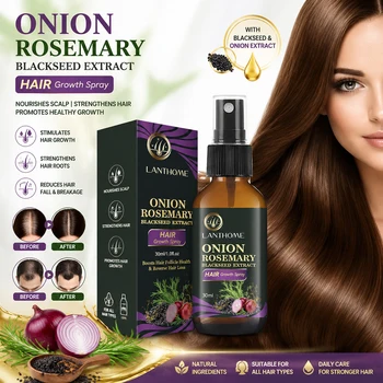 Olio Essenziale per Crescita Rapida dei Capelli con Cipolla e Rosmarino, Prodotto Efficace per la Ricrescita e Contro la Caduta dei Capelli