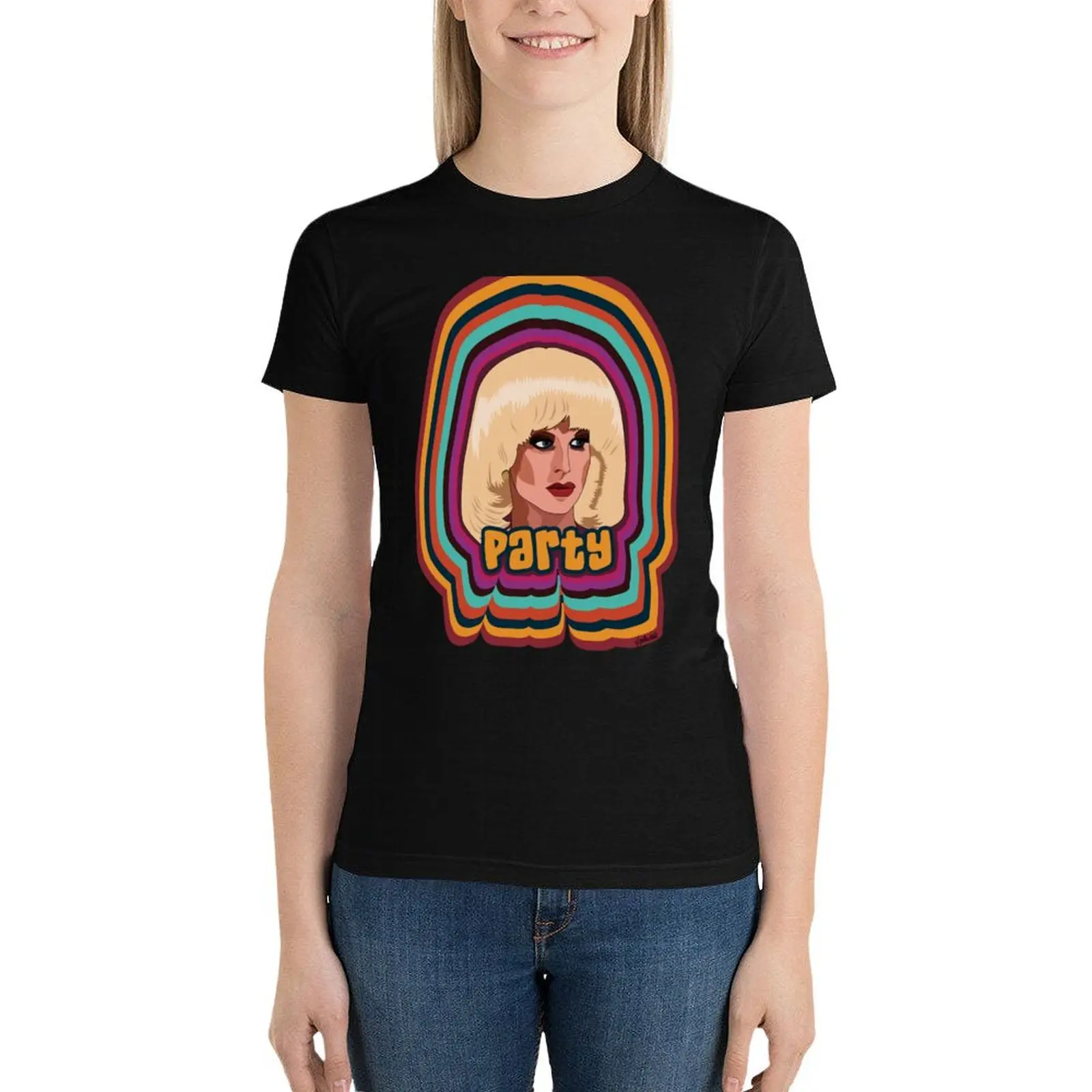 Katya Zamolodchikova - Party T-Shirt tops summer tops Women's cotton t-shirt