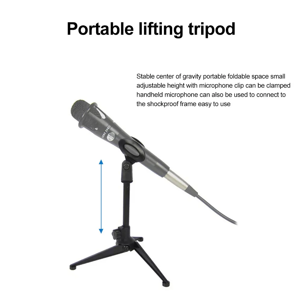 Microphone stand Microphone Stand Universal Adjustable Desktop Mic Stand Portable Foldable Tripod Mic Lightweight Bracket Mini Clip Holder