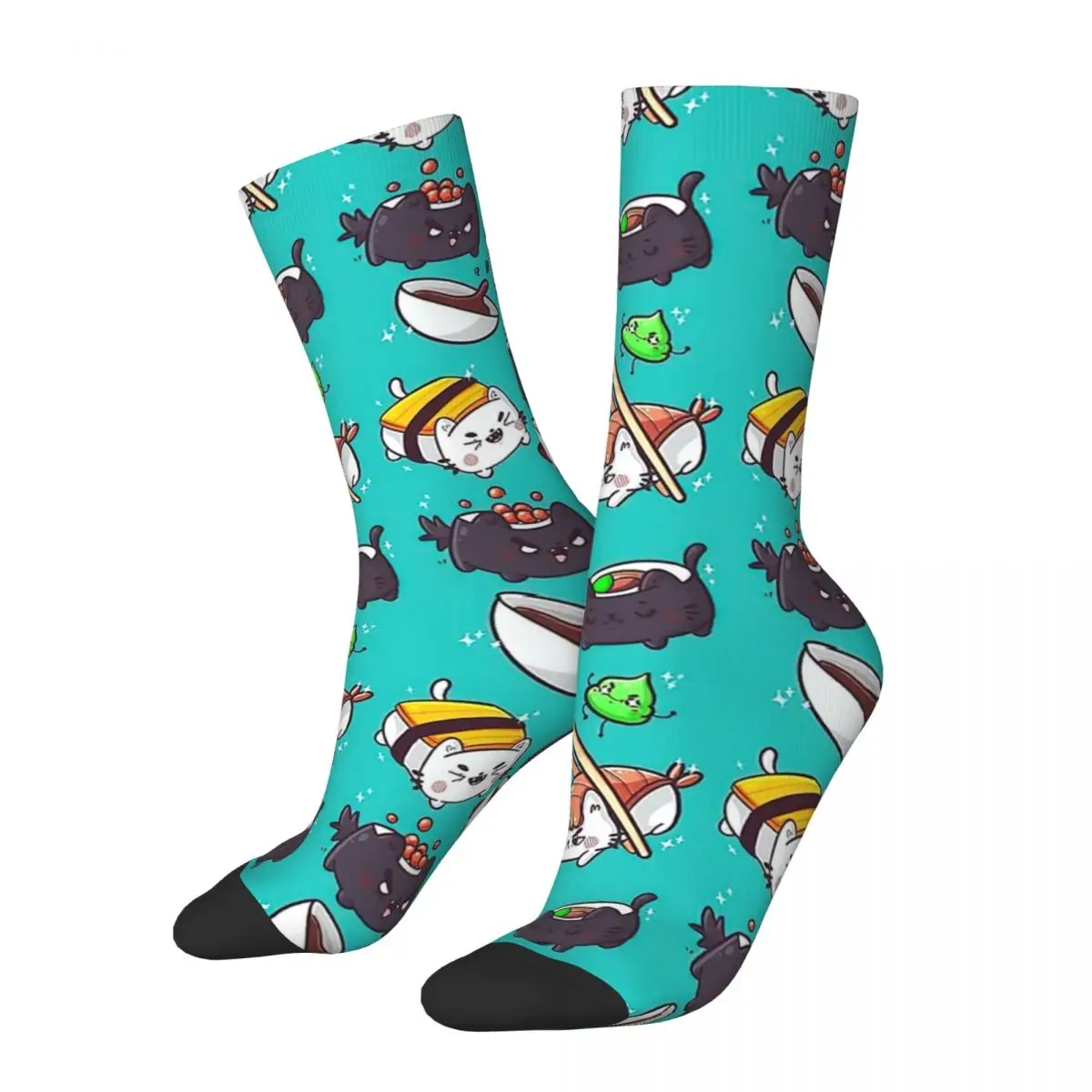 

Sushi Cats Funny Socks for Women Men Novelty Street Style Crazy Spring Summer Socks Gifts