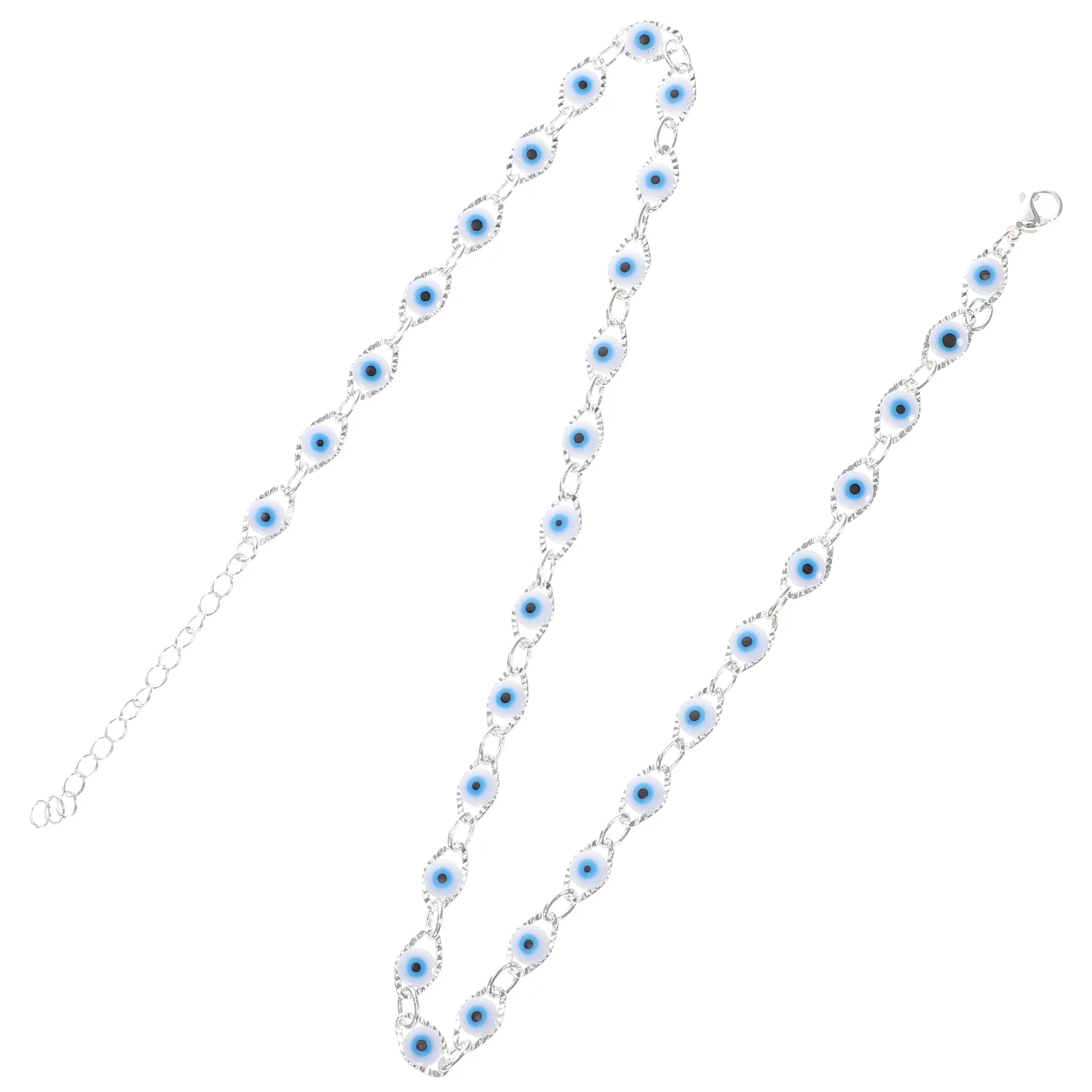 

Crystal Evil Eye Necklace Miss Girls Blue Handmade Jewelry Copper Beach Clavicle Chain