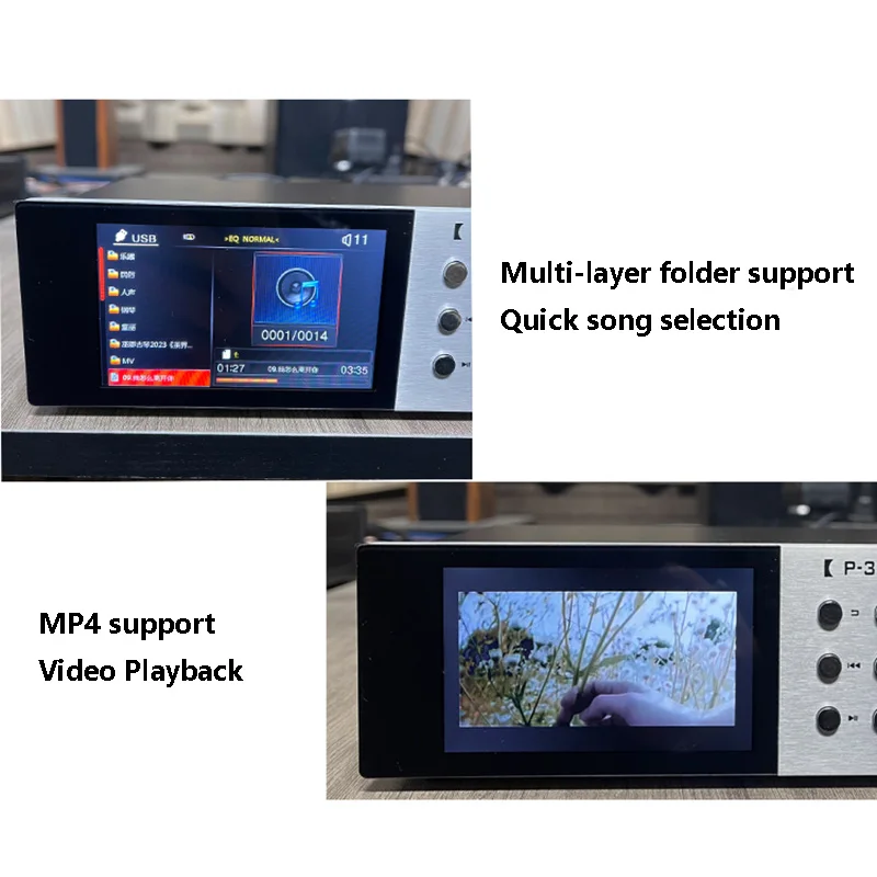 Digital audio player HIFI music player dual 9038Q2M SD Card USB lossless decoding music turntable QCC5125 Bluetooth 5.1 AD827 + AD847 Op-Amp Combo