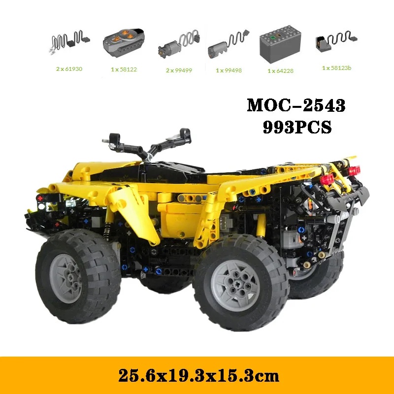 

Classic MOC-2543 Four Wheel Off Road Motorcycle 993PCS High difficulty Assembly Building Block Adult and Children's Toy Gift