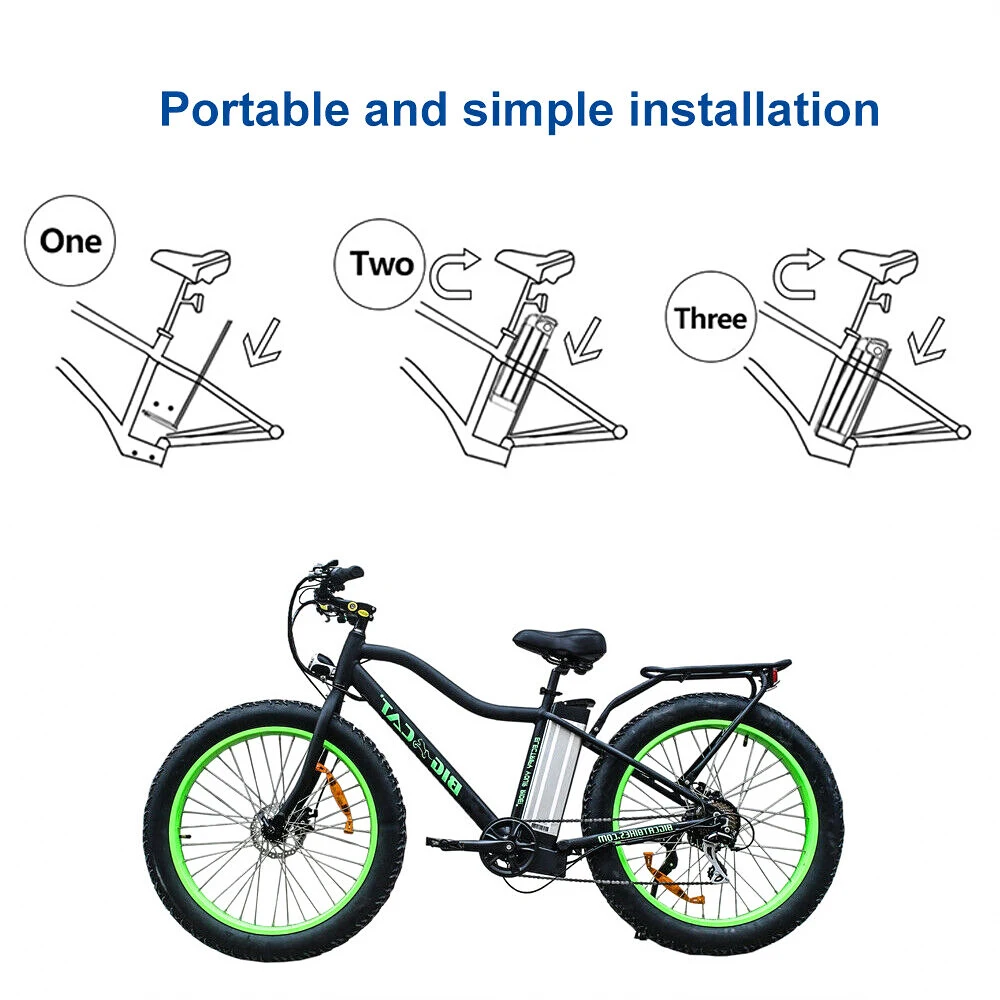 Silverfish Lithium Electric Bike 48V 11Ah 13Ah 15Ah 17Ah 800W 500W Lithium Ion Electric Bike Bicycle 18650 Battery Pack+ Charger