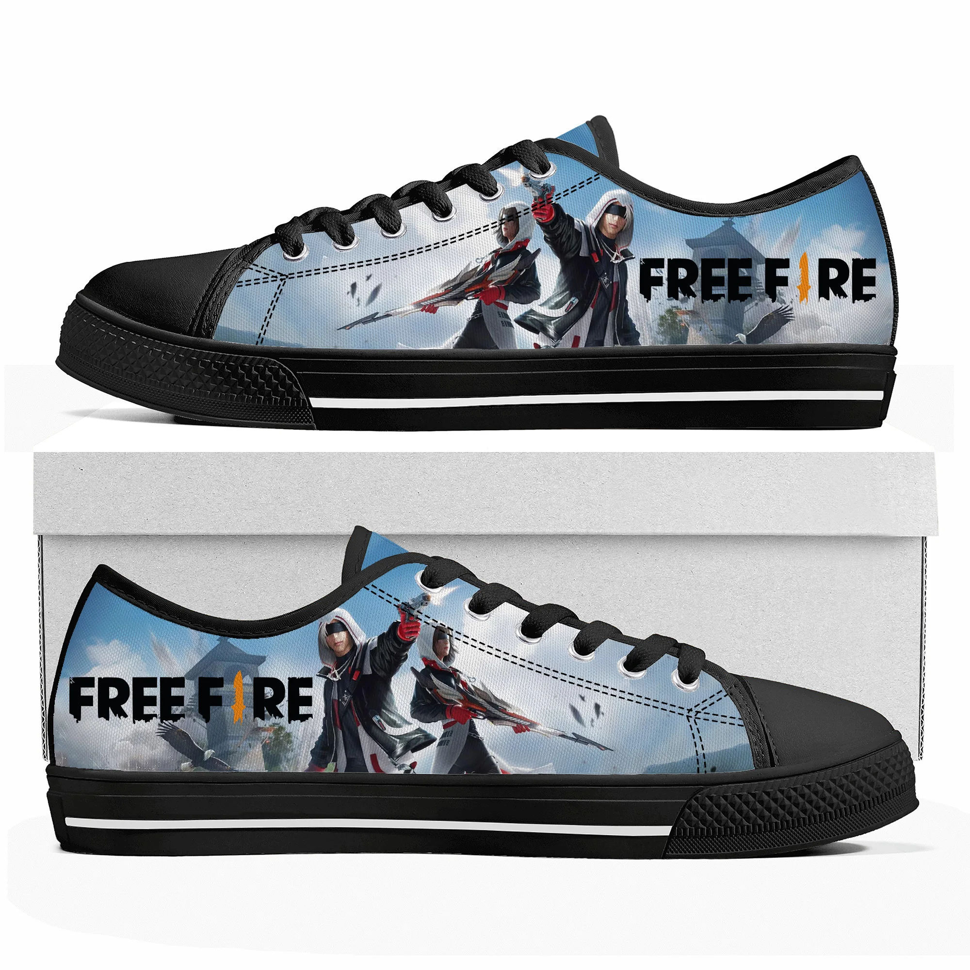 

Garena Free Fire Low Top Sneakers Cartoon Game Womens Mens Teenager High Quality Shoes Casual Fashion Tailor Made Canvas Sneaker