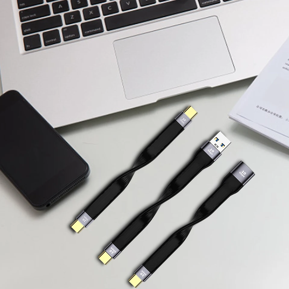 Cavo USB Type-C A USB-A OTG - 13cm, Trasferimento 10Gbps, Per Smartphone E PC - Foto 3