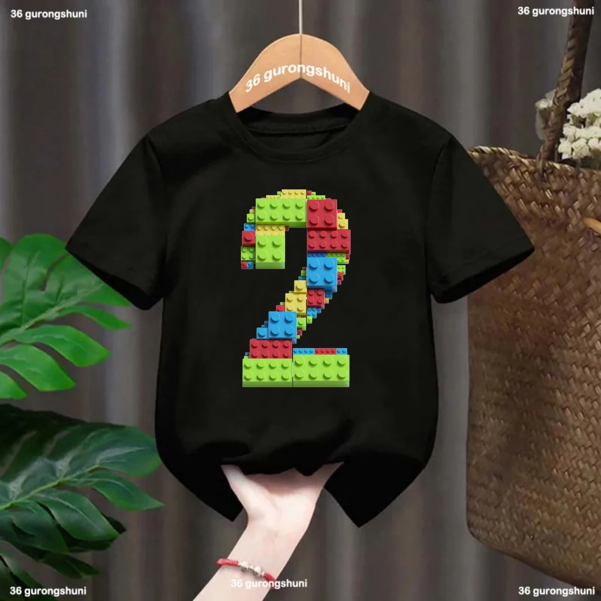 소년 빌딩 블록을위한 재미있는 티셔츠 생일 디지털 인쇄 Tshirt 사용자 정의 이름 귀여운 아이 옷 흰색 Tshirt 탑스