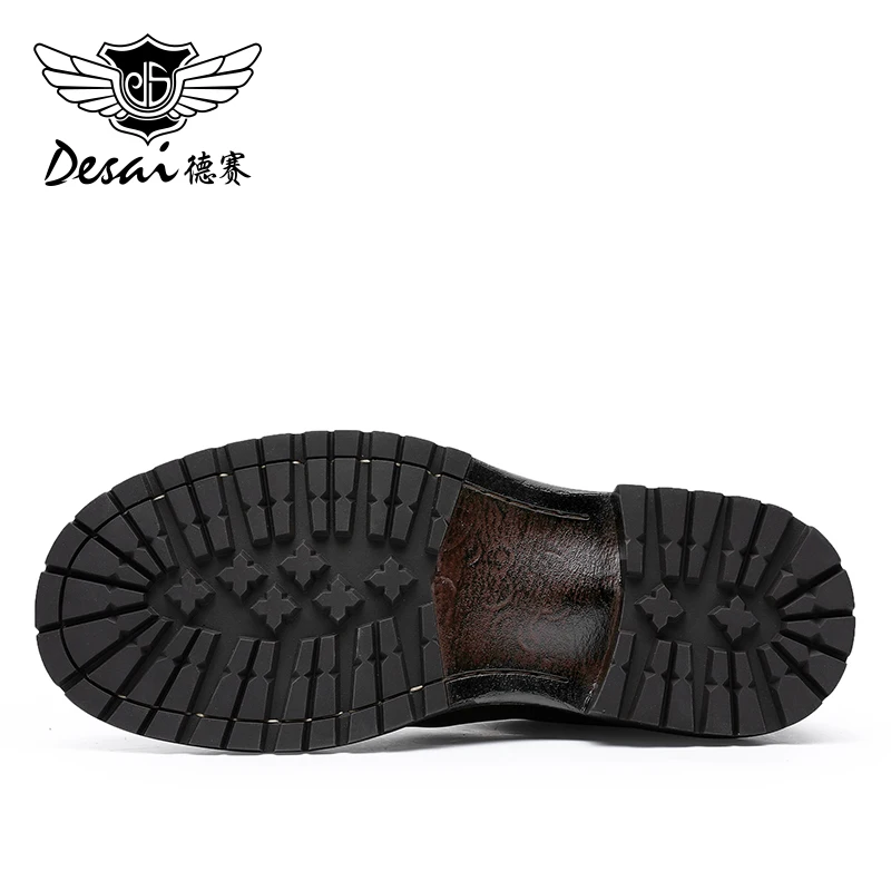 Desai 브랜드 남성용 첼시 부츠 작업화,  암소 가죽 수제 신발, 정장 드레스 웨딩 비즈니스 소프트 밑창