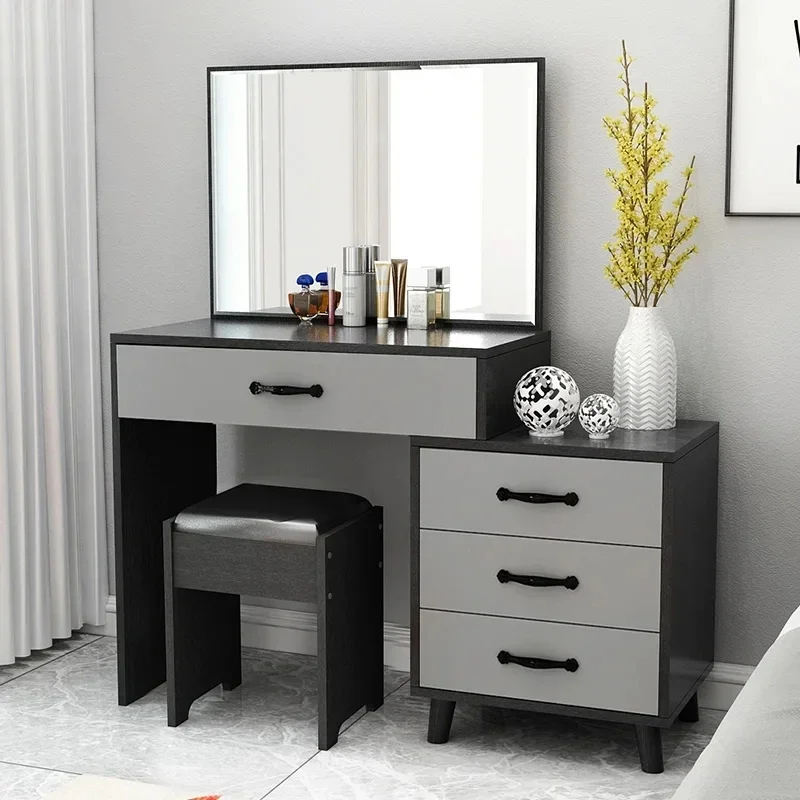 

Container Dressing Table Mirror Chair Luxury Nordic Dressing Table Drawer Storage Tocador Maquillaje Furniture Home Furniture