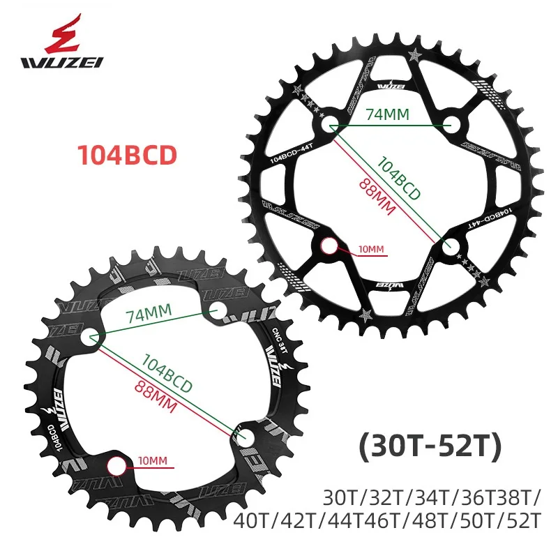 WUZEI 104BCD Ranking TOP13 Round Shape Chainrings 5% OFF 32T 40T 42T 44T 38T 36T 34T