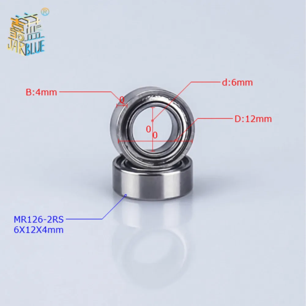 10 Stück MR126-2RS Rillenkugellager – 6x12x4 Mm, Produktbild-Vorschau 4