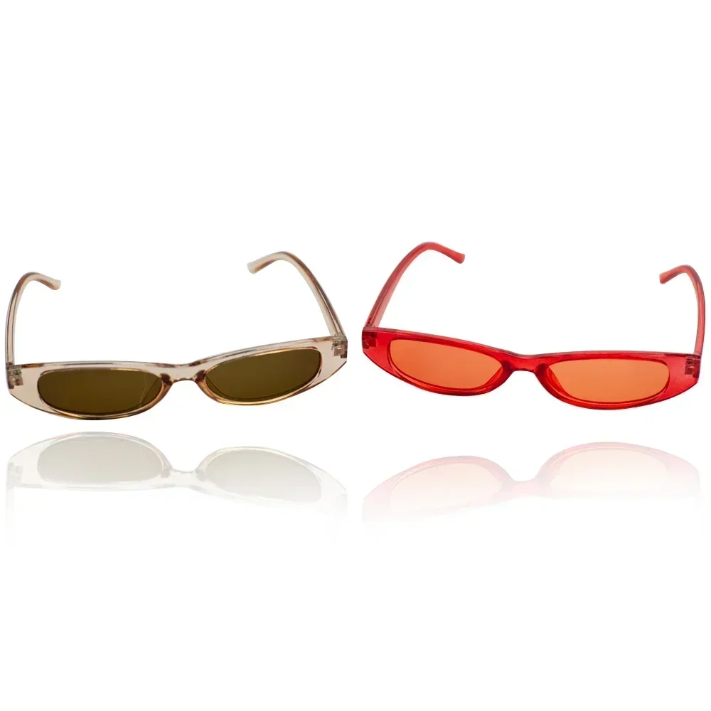Vintage Rectangle Sunglasses Women Cat Eye Designer Ladies Small Frame Black Red Sun Glasses Brand Retro Skinny Eyewear