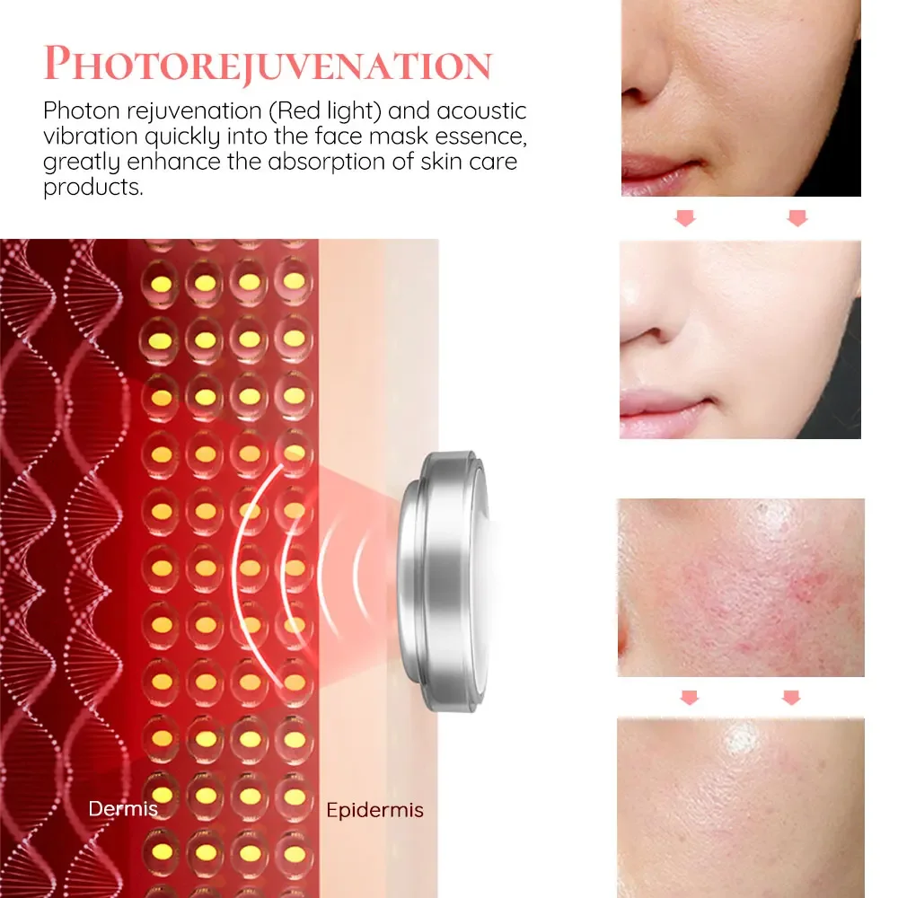 Skin Care Device Facial Beauty LED Photon Rejuvenation Therapy Cleansing Tool Machine Face Eye Skin Lifting Tighten Vibration Massage Device