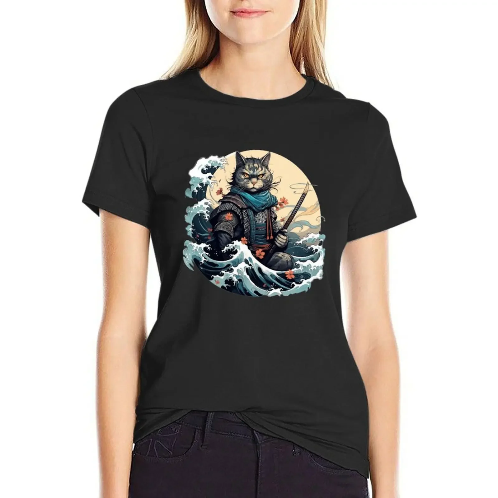 

cat samurai t-shirts T-shirt Aesthetic clothing funny t shirt dress Women