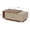 Extendable Coffee Table, 42"-65" Length Adjustable Reversible Wood Coffee Table with 2 Storage Drawers for Living Roo 2