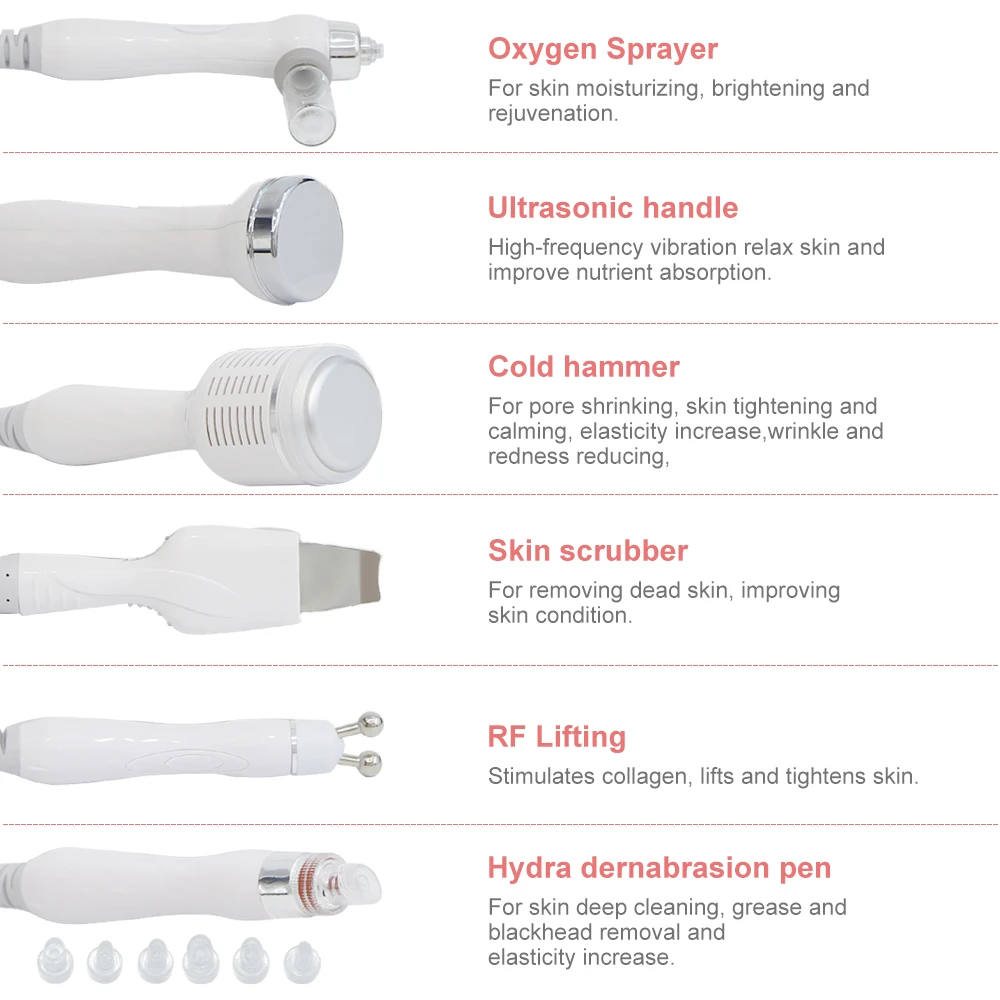 7 in 1 Hydro Dermabrasion Skin Care Beauty Machine Water Oxygen Jet Hydro Diamond Peeling Microdermabrasion Device AOKO