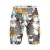 Summer Cats Swim Jammer Swimsuit Shorts Cartoon Athletic Training Swimming Trunks Men's Bathing Suit Sports Surfing Diving Pants