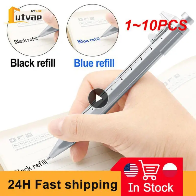 

1~10PCS Multifunction 0.5mm Gel Ink Pen Vernier Caliper Roller Ball Pen Stationery Ball-Point 2 Colors Writing Office School