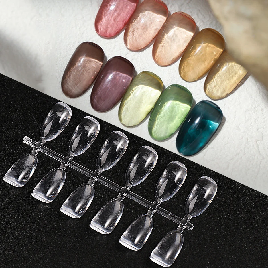 120/240Pcs Solid Clear Nail Swatches Tips Display Acrilico Tavolozza Di Carte A Colori Manicure Vernice Campione Stand Forniture Per Saloni Jis72