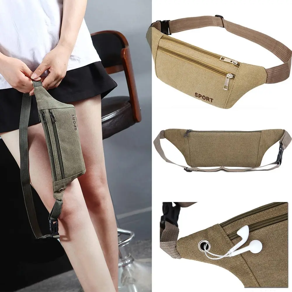 Women's Fashion Casual Wallet Men's Pouch Fanny Pack Waist Packs Canvas Belt Bags Hip Purse