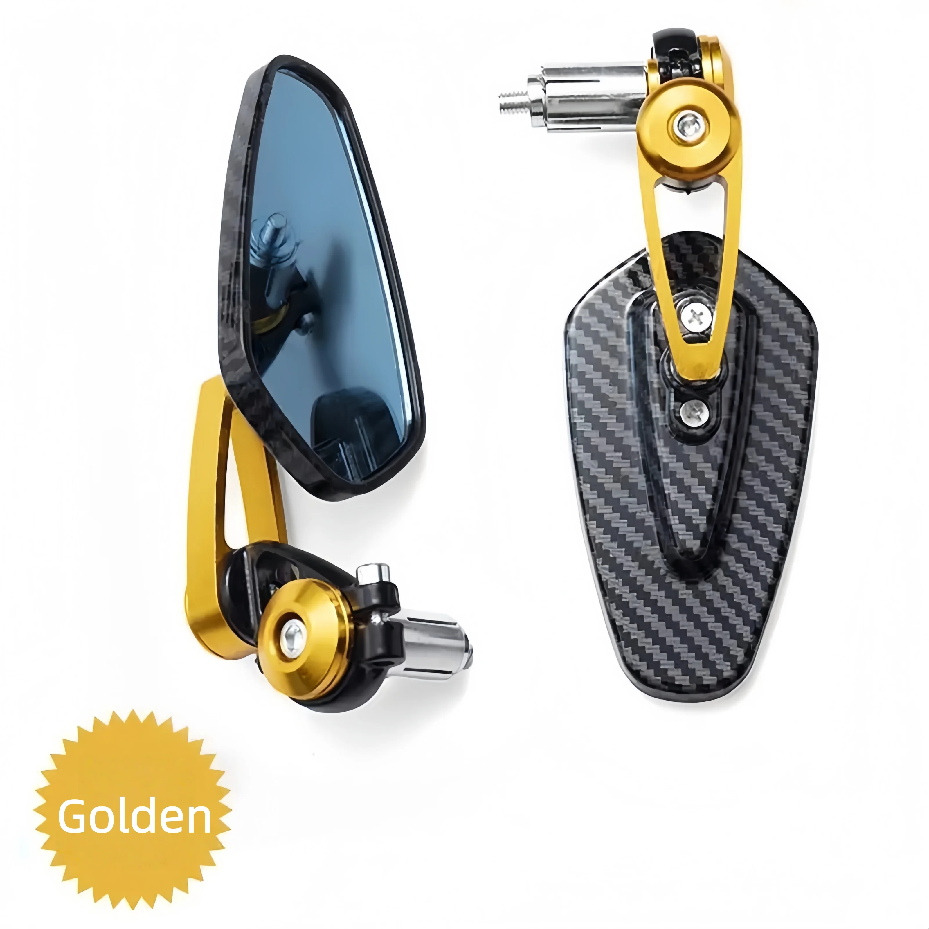 Carbon Fiber Pattern Handlebar Rearview Mirror