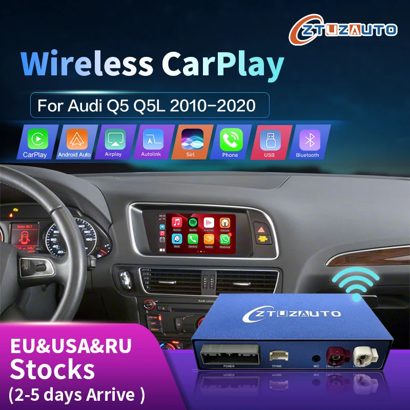 

Wireless Apple CarPlay Android Auto Interface for Audi Q5 2010-2020, with Mirror Link AirPlay Car Play Functions