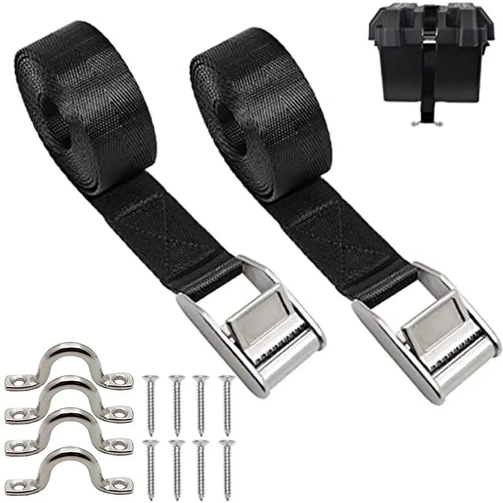 

Boats Battery Tie Down Straps Kit With Stainless Steel Cam Buckle Stainless Steel Bracket Screws Cooler Tie Down Kit For Boats