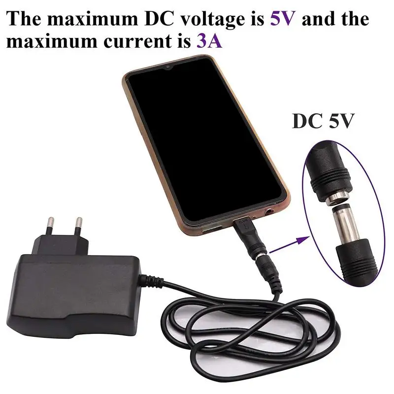 USB Type C Micro USB to DC5521 Electric Plug Converter Mobile Phone Charging Adapter Head 5V Interface