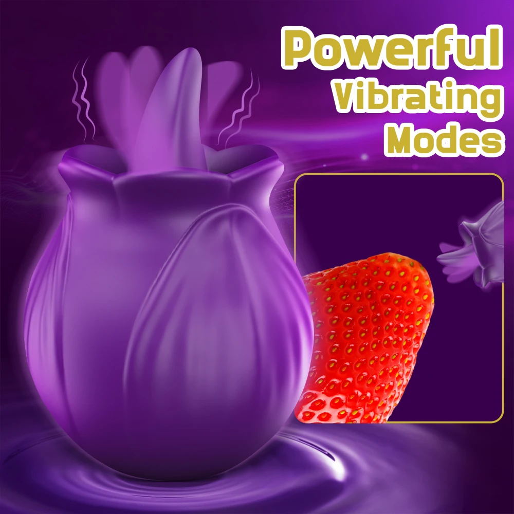 Rose Sucking Vibrator Sex Toys 10 Licking & 10 Vibrator Modes for Women Clitoral Nipple