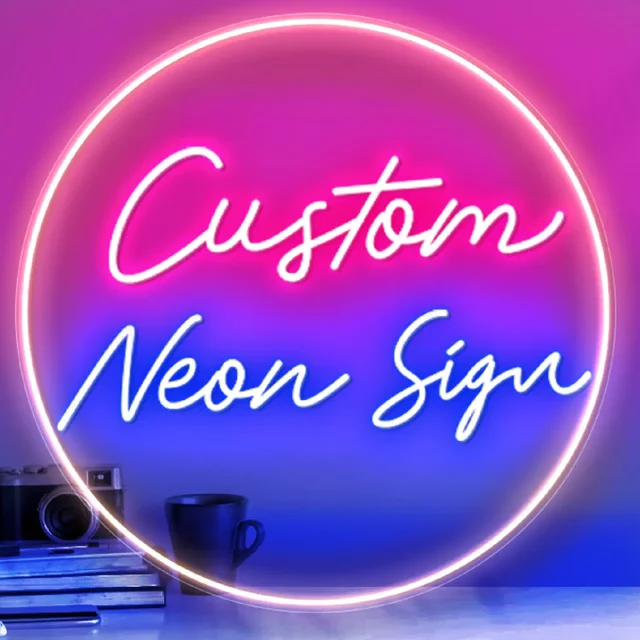 CUSTOM Neon Sign ขนาดใหญ่ LED Neon Light Wall Decor สําหรับ Home Business กิจกรรมปรับแต่งนีออนชื่อป้ายสําหรับตกแต่งห้อง 1