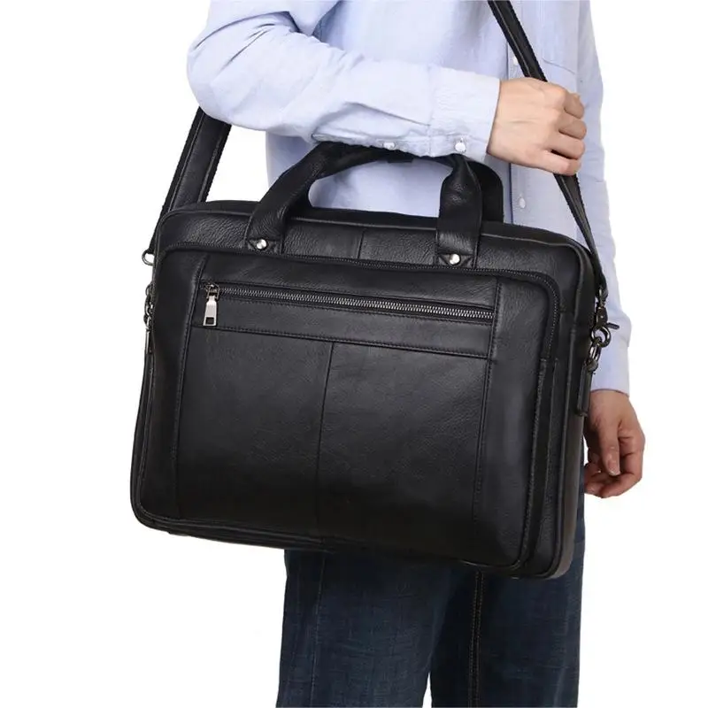 

Business Men's Briefcase Shoulder Bag Computer Bag Crossbody Bag Briefcase Travel Bag Handbag Large Capacity 16 inch Genuine Lea