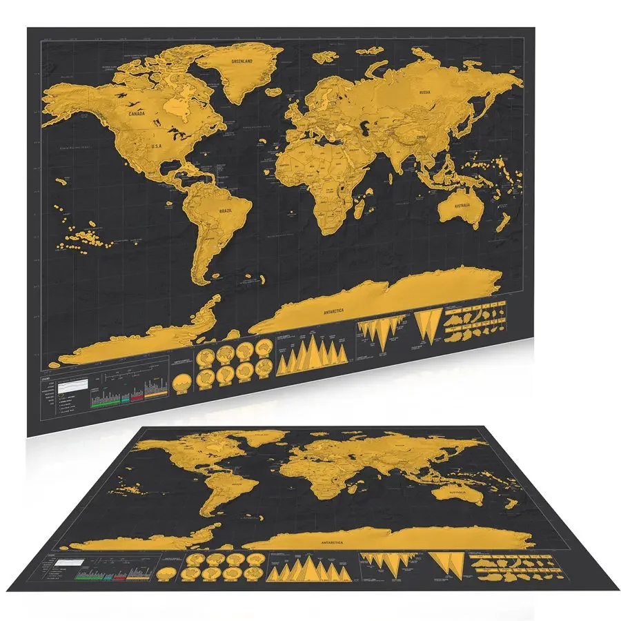 Hotsale Kelendőség Összekarcol Elállás maps poszter – Ázsió falra Művészet Adomány számára Utas - Luxus utazási Összekarcol maps Beleértve Minden Nemzeti Zászló