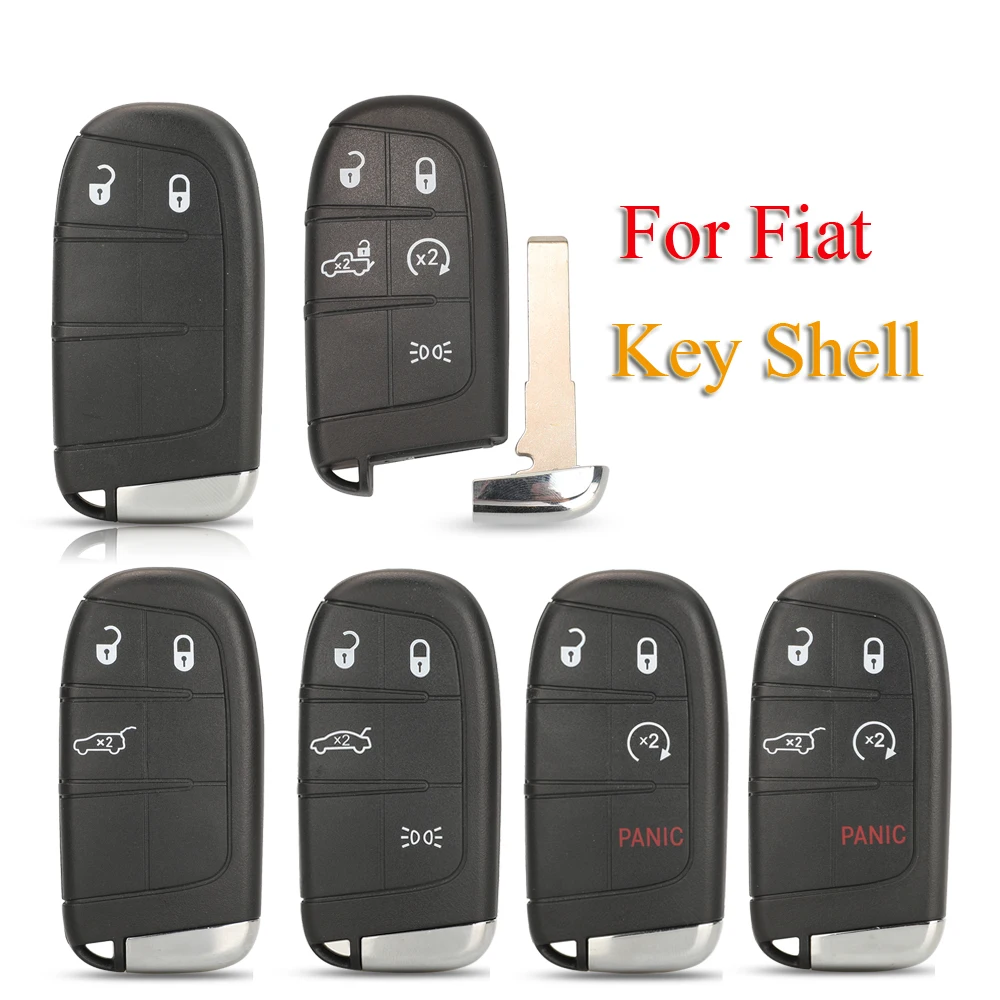 3/4/5BTN Replacement Remote Smart Key Shell For Fiat 500 500L 500X Toro 2016 2017 2018 2019 Car Key Case SIP22 Blade