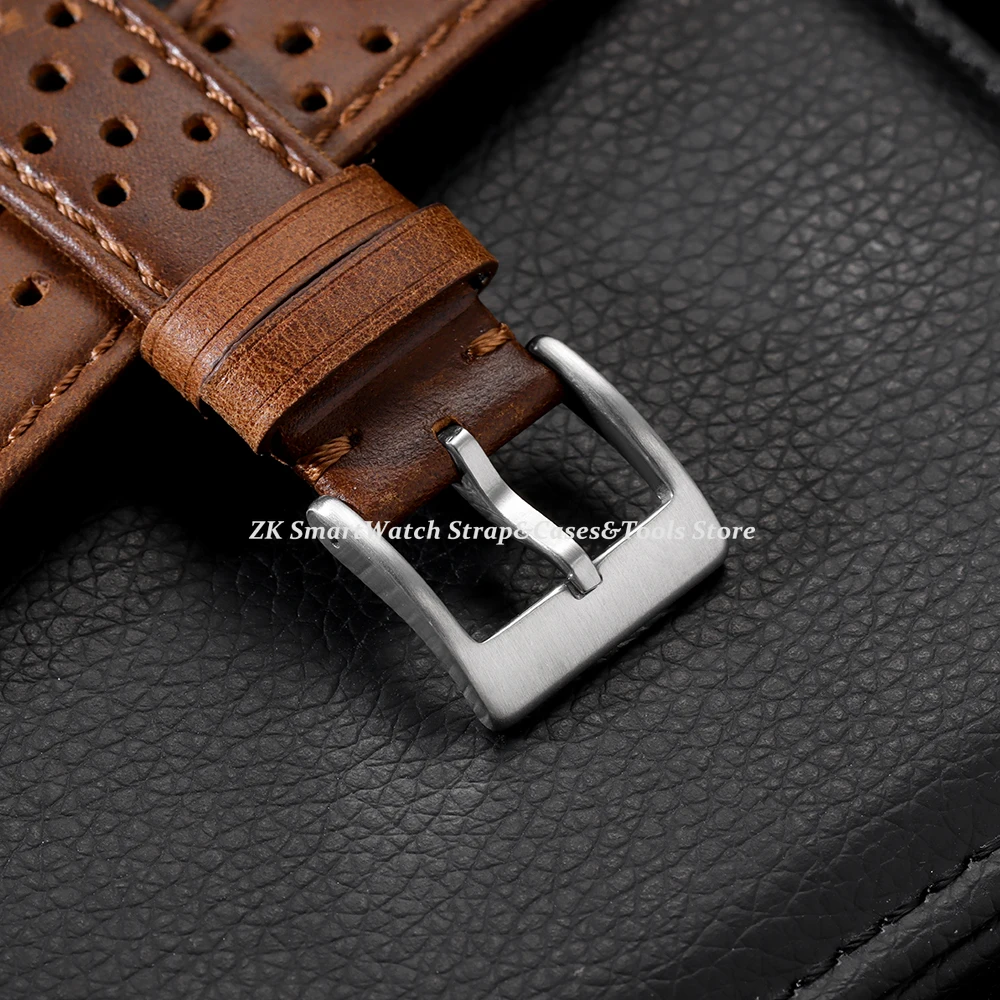 Genuine Cowhide Leather Strap - Soft Breathable Retro Wristband