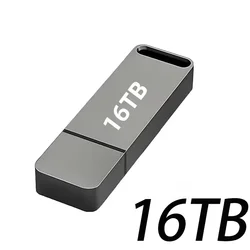 High - Speed 16TB Metal USB3.2 Flash Drive - Large Capacity Portable Memory Pen Drive (Grey 16TB)
