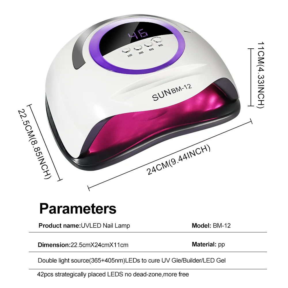 High Power UV LED Nail Art Lamp Professional Nail Dryer with Auto Sensor Nail Art Lamp for Fast Curing All Gel Dryer Tools 6