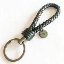 Fashion Brand Sheepskin Leather Car Key Chain Men's High Quality Key Chain Pendant Cowhide Hand Woven Gift Key Chain Lanyard