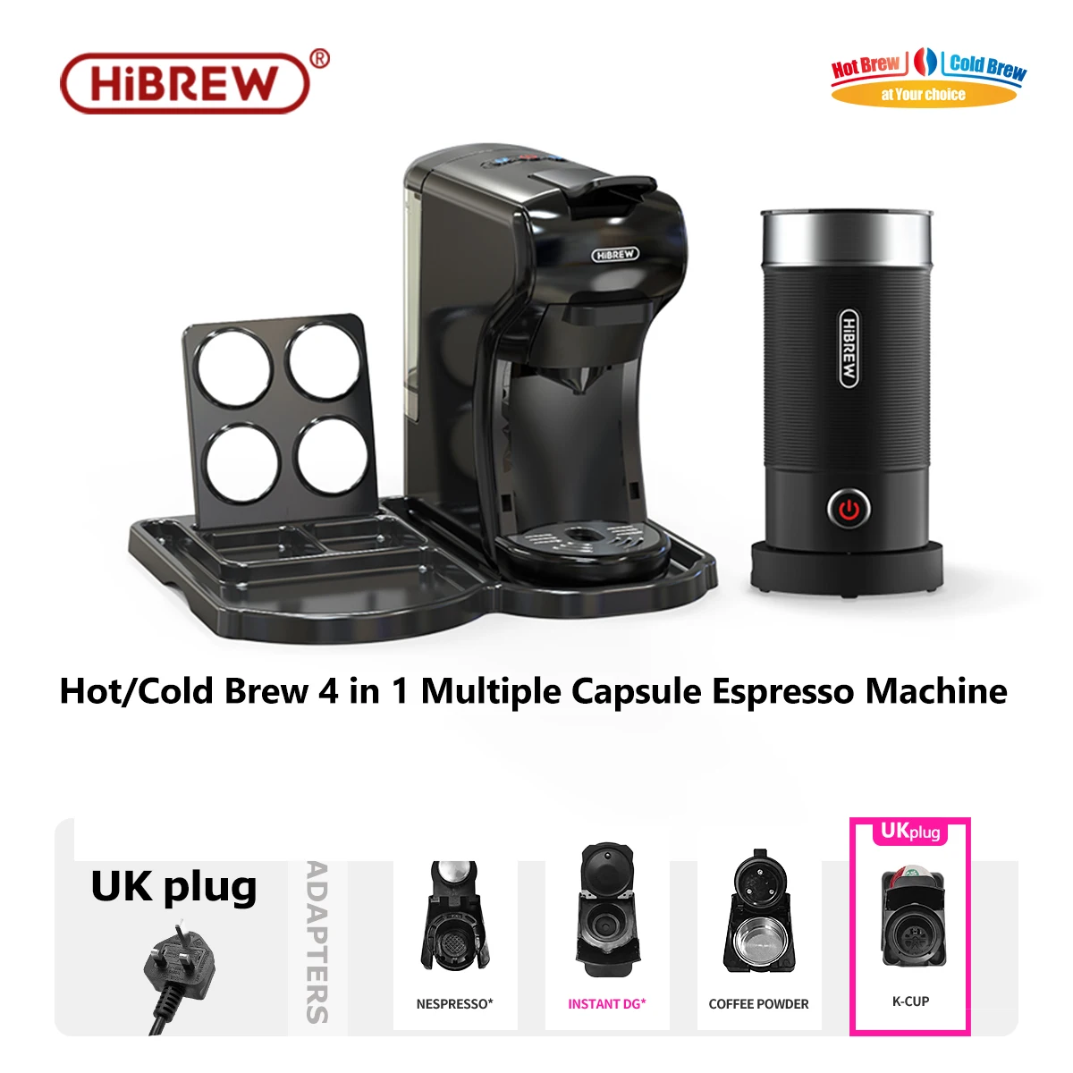 ماكينة القهوة HiBREW 19 Bar 4in1 الساخنة والباردة...