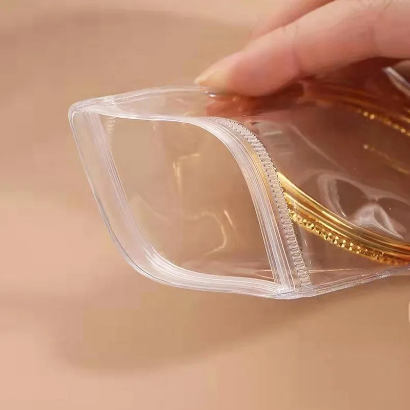 Jewelry Bags 100/10pcs Transparent PVC Anti-Oxidation Self Sealed Storage Bag Rings Earrings Necklace Display Packaging Pouches