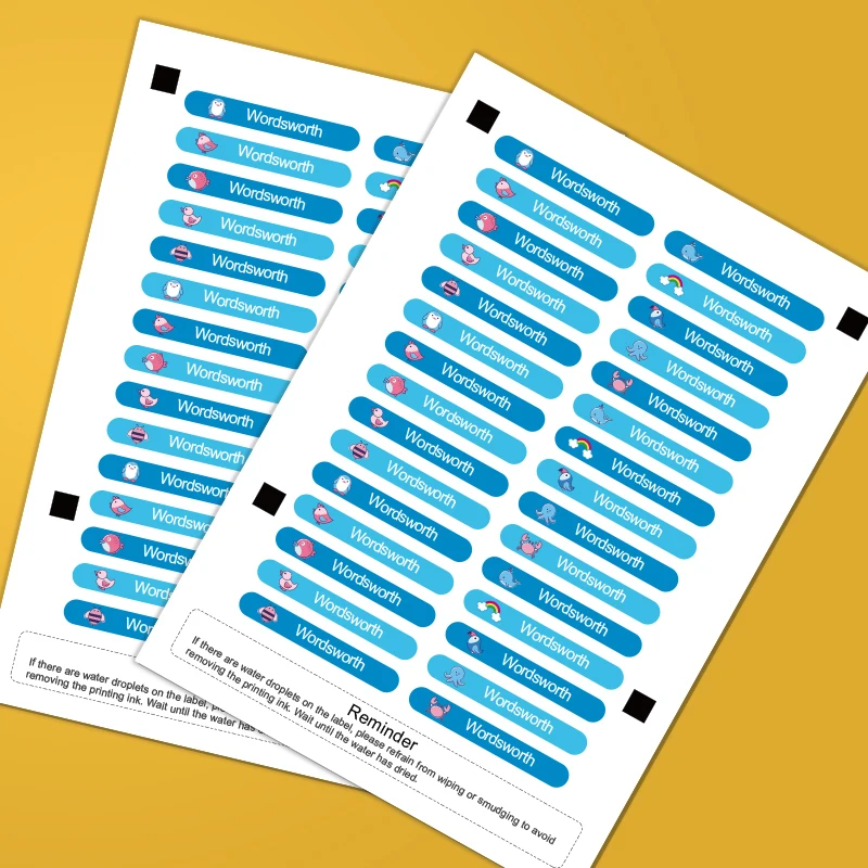 מדבקות שמות מותאמות אישית עבור בקבוקי מים וציוד לבית הספר - תוויות אישיות ועמידות, עיצוב עמיד למים, מושלם לילדים