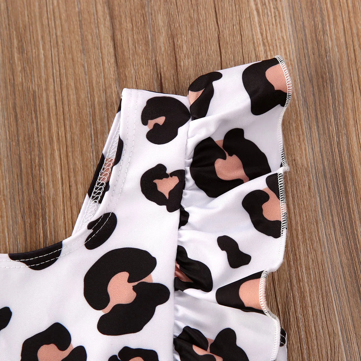 Children swimwear Kids Baby Summer Girl Ruffle Print Bikini Swimwear Swimsuit Bathing Beach Beach Wear Sleeveless Print Ruffles Bikini